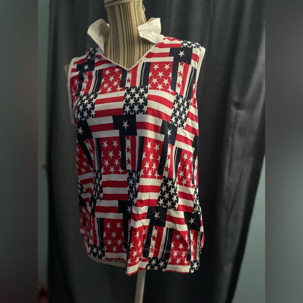 Designers Originals Red and White Graphic Tank Top